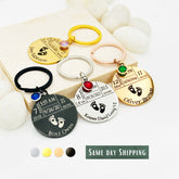 Newborn Baby Keychain With Birthstone • Birthstone Keychain •  Birth Month Keychain • Custom Keychain • Personalized Baby Stats Keychain